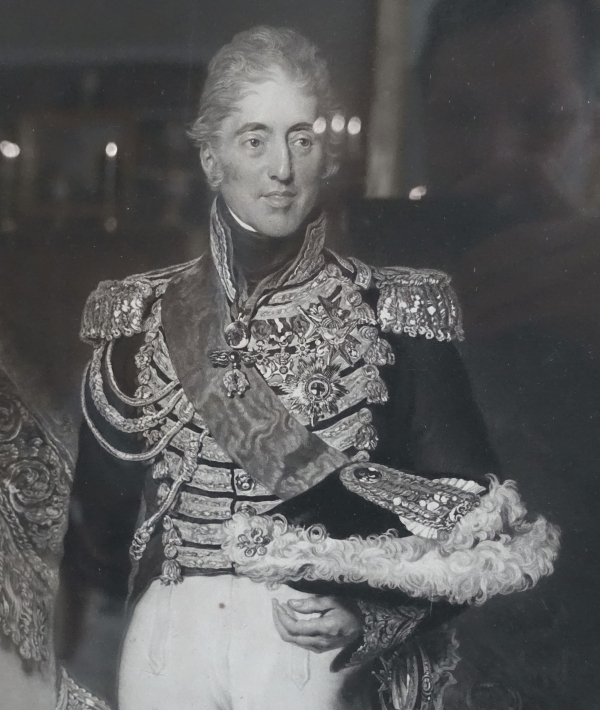 Large royalist engraving : portrait of King Charles X in 1825 after Lawrence - 86.5cm x 68.5cm