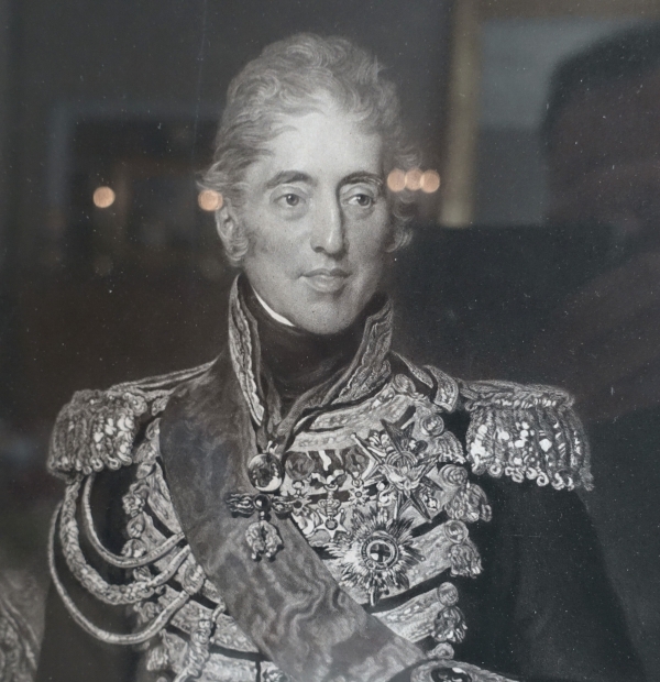 Large royalist engraving : portrait of King Charles X in 1825 after Lawrence - 86.5cm x 68.5cm