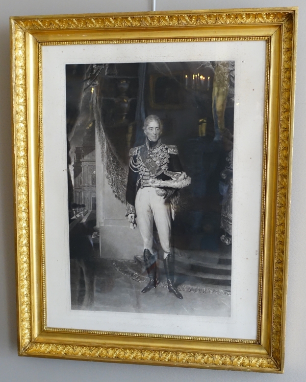 Large royalist engraving : portrait of King Charles X in 1825 after Lawrence - 86.5cm x 68.5cm
