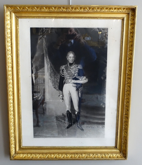 Large royalist engraving : portrait of King Charles X in 1825 after Lawrence - 86.5cm x 68.5cm