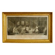 Large Empire engraving - foundation of Athens Republic - gold leaf gilt frame