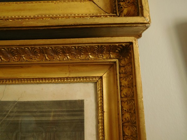 Large Empire engraving - foundation of Athens Republic - gold leaf gilt frame