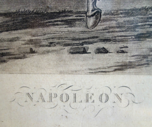 Napoléon à cheval, gravure colorisée d'après Carle Vernet - cadre en bois doré d'époque Empire