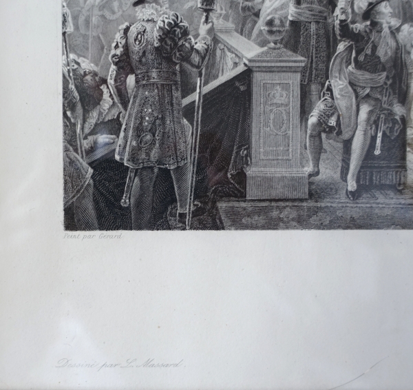 Coronation of King of France Charles X engraving - royalist historical souvenir