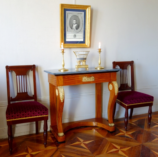 Portrait of Emperor Napoleon, engraving set into a gold leaf gilt wood frame - 43cm x 56,5cm