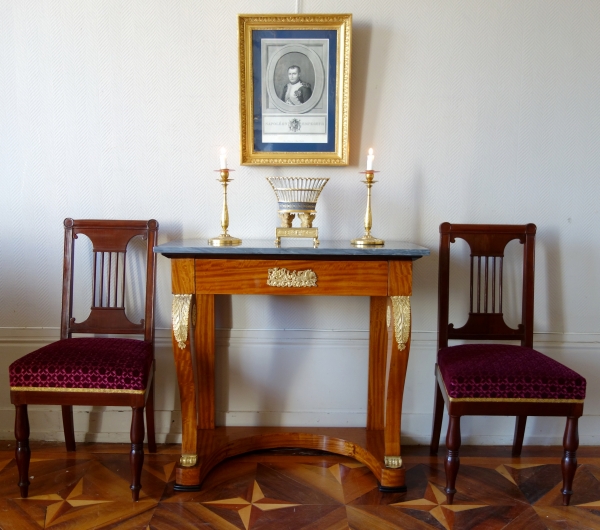 Portrait of Emperor Napoleon, engraving set into a gold leaf gilt wood frame - 43cm x 56,5cm