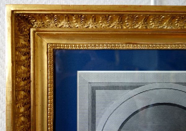 Portrait of Emperor Napoleon, engraving set into a gold leaf gilt wood frame - 43cm x 56,5cm