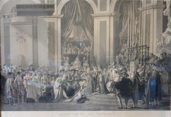 Grande gravure Empire : le sacre de Napoléon Empereur - 94,5cm x 119cm