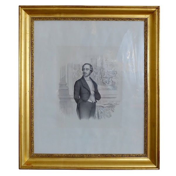19th century French royalist engraving : Henri V Count of Chambord - 66,5 cm x 78cm