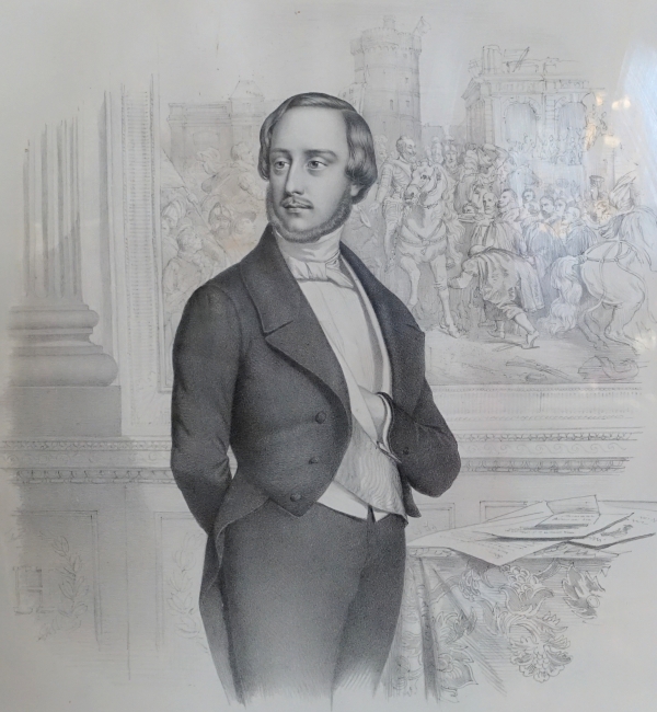 19th century French royalist engraving : Henri V Count of Chambord - 66,5 cm x 78cm