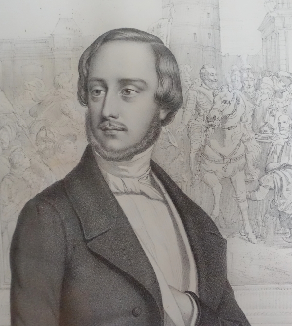 19th century French royalist engraving : Henri V Count of Chambord - 66,5 cm x 78cm