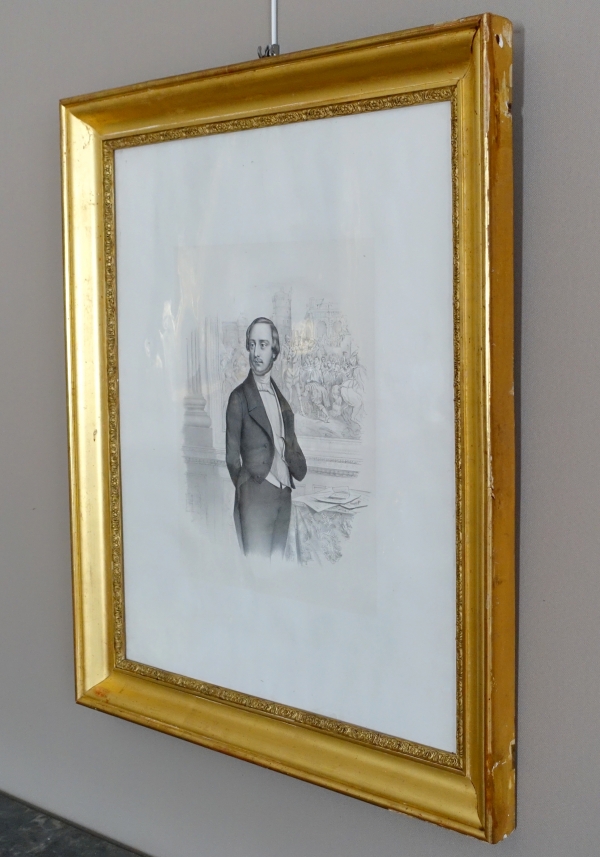 19th century French royalist engraving : Henri V Count of Chambord - 66,5 cm x 78cm