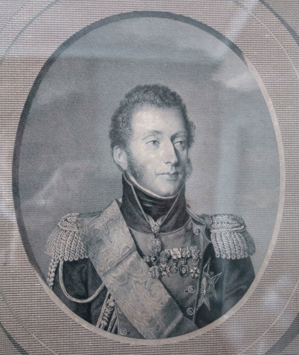 Gravure royaliste, portrait de Louis XIX Dauphin de France et Duc d'Angoulême