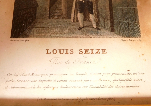 Louis XVI prisonner at prison du Temple, late 19th century engraving