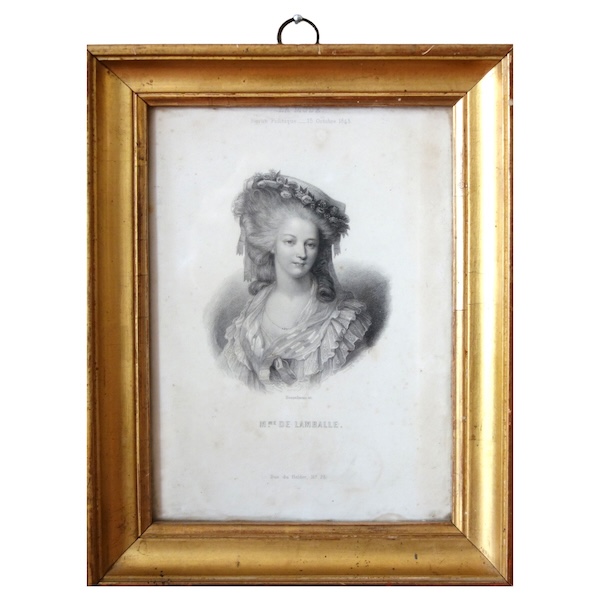 Portrait of Madame de Lamballe, early 19th century royalist engraving