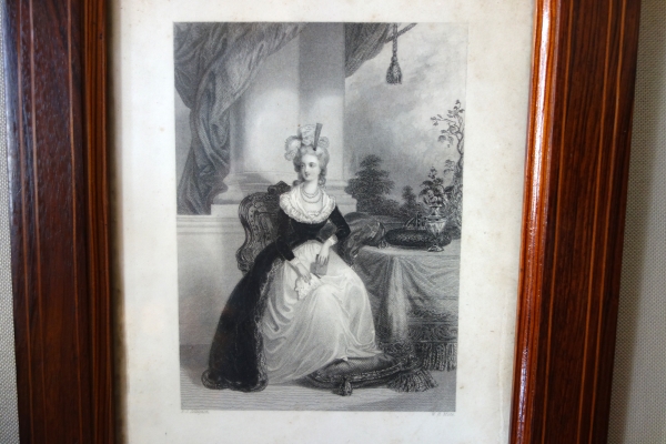 Portrait of Queen Marie Antoinette, early 19th century royalist engraving