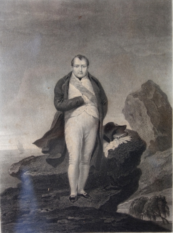 Napoléon à l'Ile de Sainte Hélène, gravure souvenir historique de l'Empire