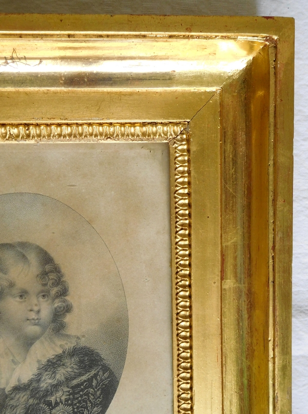 Portrait of Napoleon II, 19th century engraving in its gilt wood frame - 26cm x 31cm