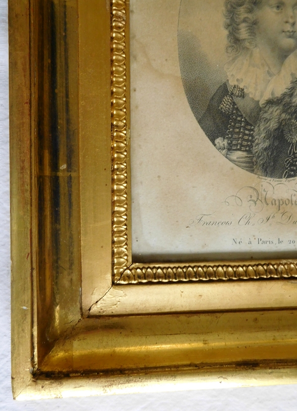 Portrait of Napoleon II, 19th century engraving in its gilt wood frame - 26cm x 31cm