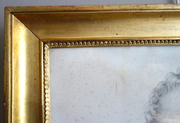 Gravure Royaliste - portrait de Charles X, Roi de France et de Navarre cadre en bois doré 1820