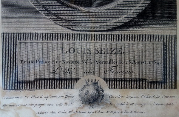 Louis XVI portrait, late 18th century engraving