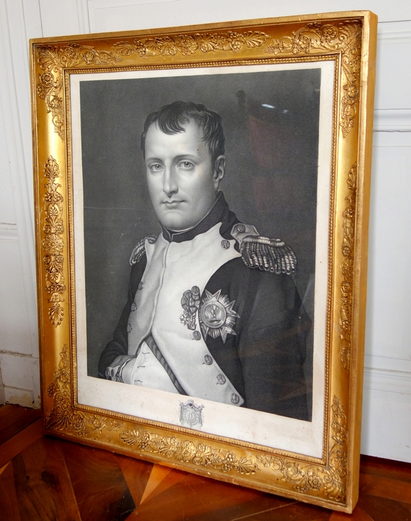 Emperor Napoleon Ier portrait, early 19th century engraving - 72cm x 84cm