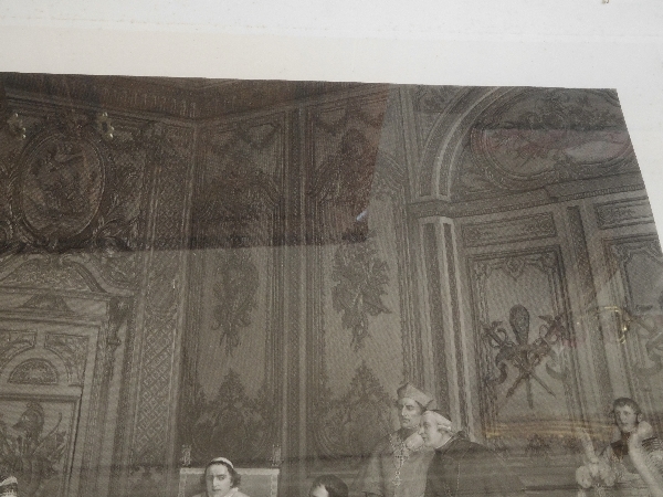 Large engraving : Napoleon consecration rehearsal, Empire gold leaf gilt wood frame