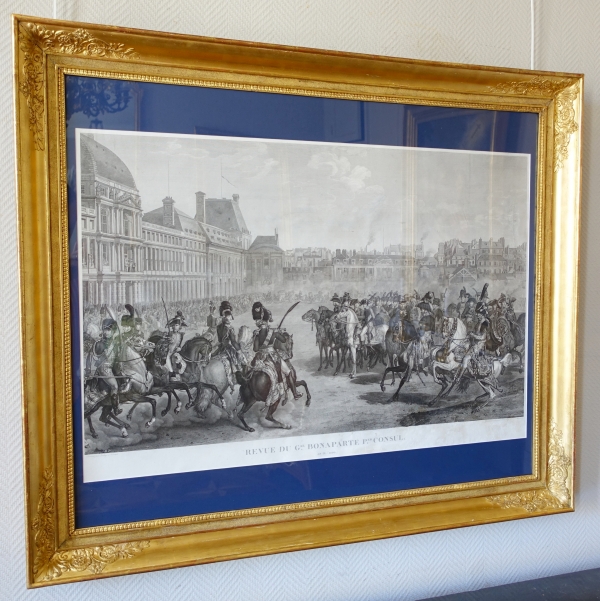 Large Empire engraving : General Bonaparte review after Isabey & Vernet work