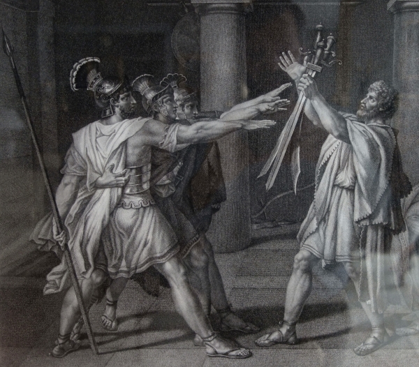 Empire engraving after Jacques Louis David - gold leaf gilt wood frame