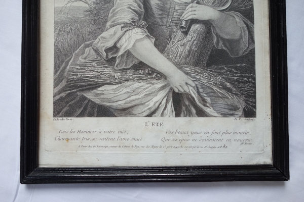 Set of 4 engravings picturing the 4 seasons, Louis XV period - 18th century