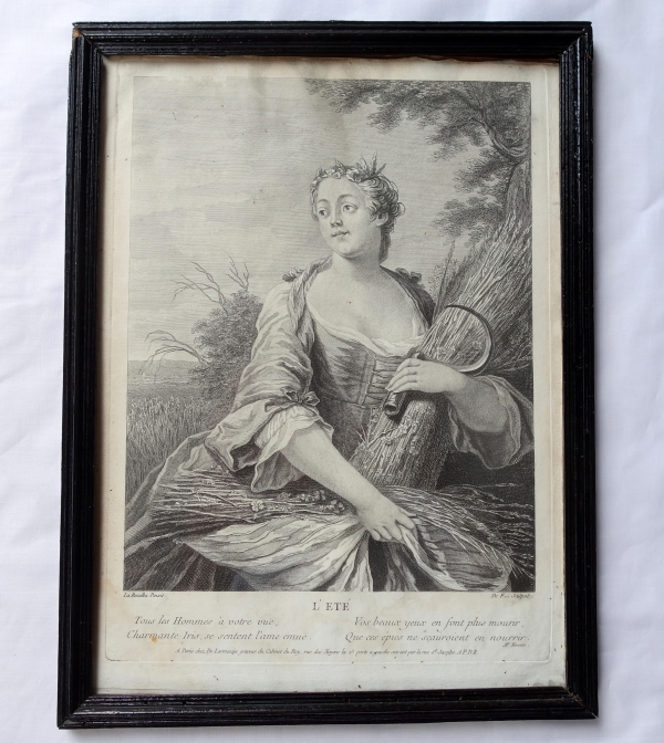 Set of 4 engravings picturing the 4 seasons, Louis XV period - 18th century