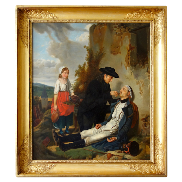 Le grenadier blessé à Waterloo, école française du XIXe siècle - huile sur panneau - 70cm x 78cm