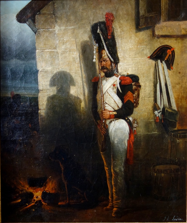 Philippe Ledieu : French Imperial Guard grenadier - oil on canvas