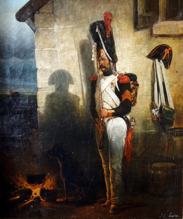 Philippe Ledieu : French Imperial Guard grenadier - oil on canvas