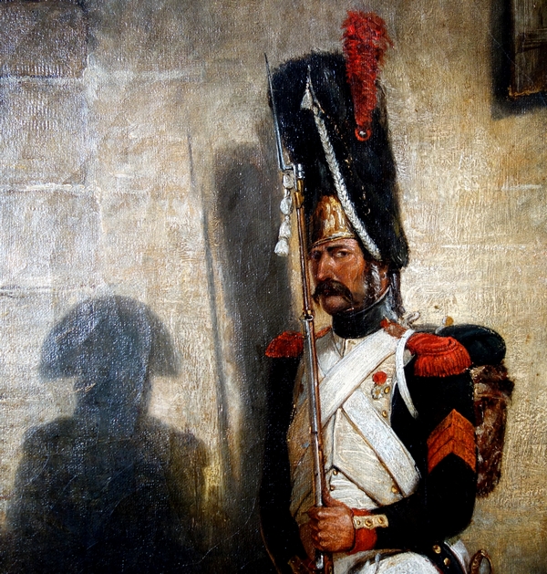 Philippe Ledieu : French Imperial Guard grenadier - oil on canvas