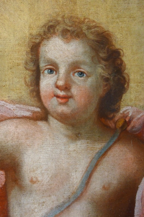 Early 18th century French school : Jesus Child in glory signed Pierre Staron, dated 1711