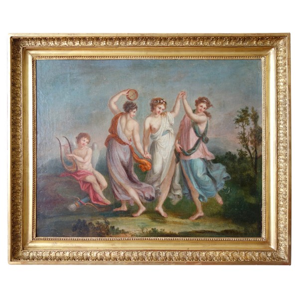 Early 19th century French School : The Three Graces, neoclassical allegorical scene, Empire Period