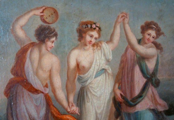 Early 19th century French School : The Three Graces, neoclassical allegorical scene, Empire Period