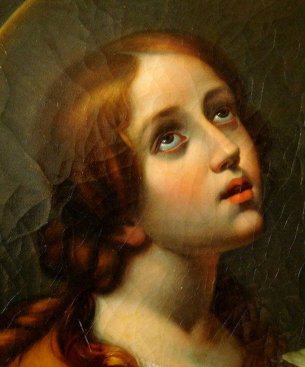 Ecole Italienne du XIXe siècle : Marie-Madeleine d'après Carlo Dolci - 102cm x 89cm 