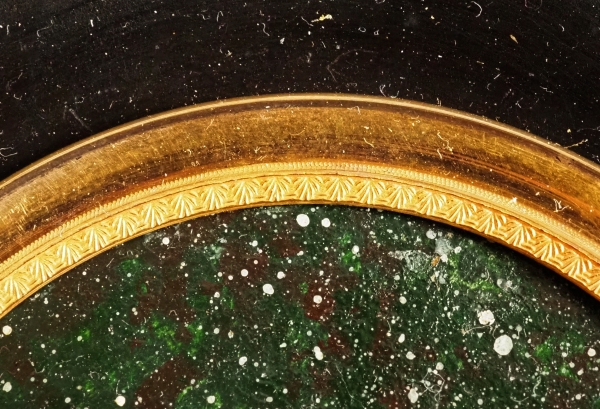 Miniature ormolu lamb head on a porphyry background, souvenir of the Grand tour