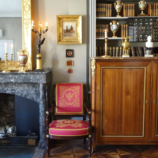 Miniature chinoiserie à suspendre ou poser - bronze et laque dans le goût de la Chine - vers 1900