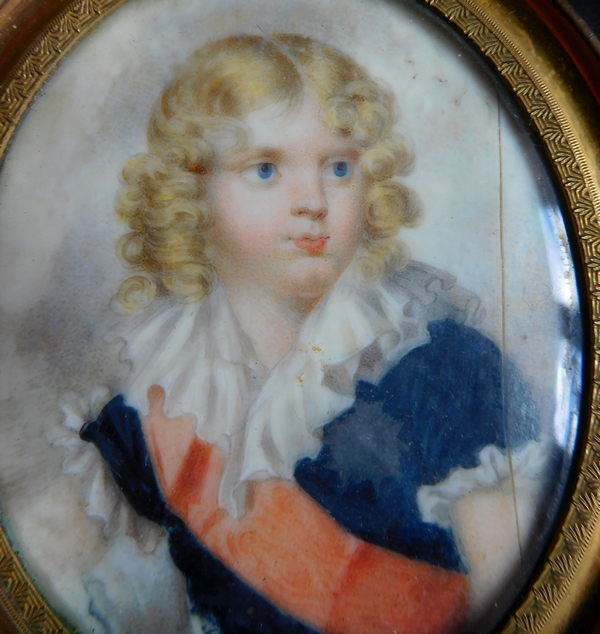 Miniature painting on ivory, portrait of Napoleon II King of Rome