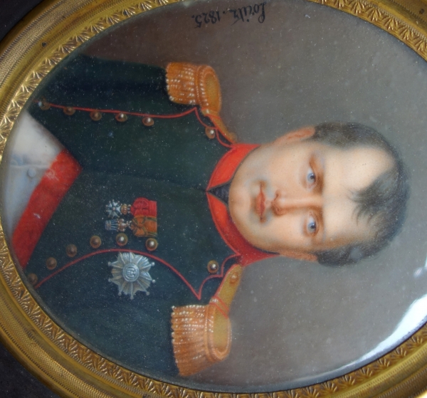 Portrait miniature séditieux de Napoléon Ier par François Loritz - 1825