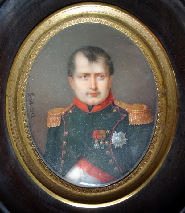 Portrait miniature séditieux de Napoléon Ier par François Loritz - 1825