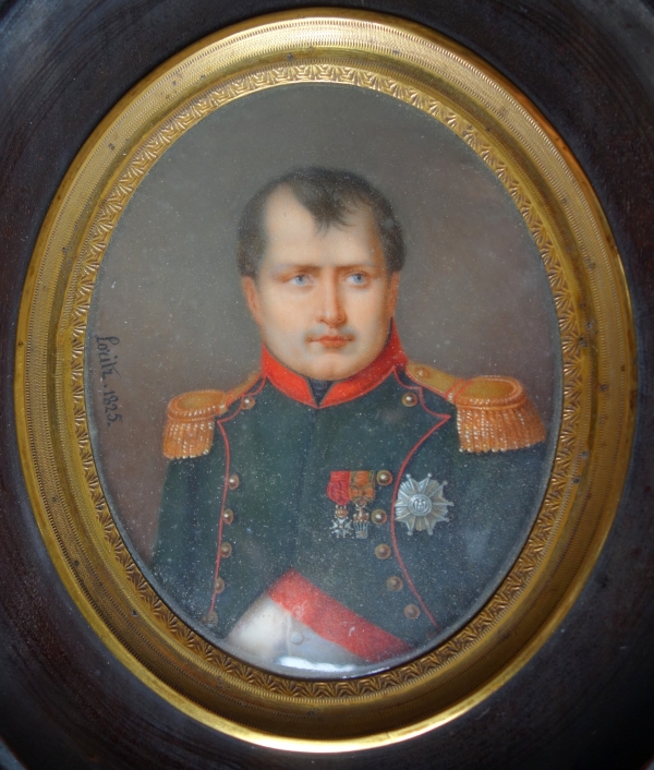 Portrait miniature séditieux de Napoléon Ier par François Loritz - 1825