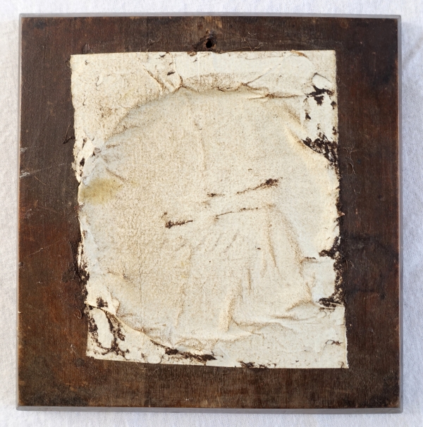 Miniature mythological scene - blue Wedgwood, faux yellow marble background