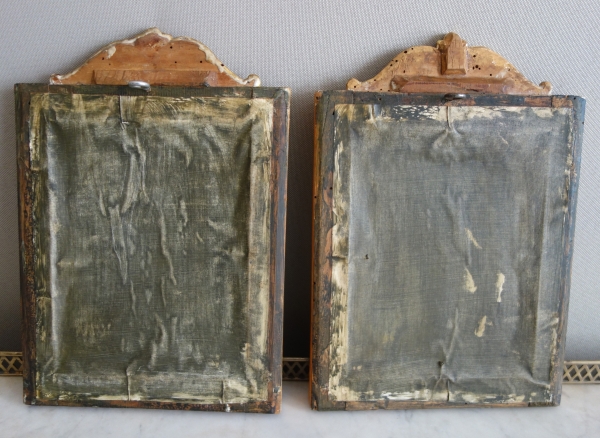 Grand Tour - pair of miniature bronzes picturing Apollo and Hercules, gilt wood frames
