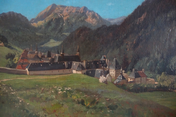 Ernest Victor Hareux : le Monastère de la Grande Chartreuse - école Dauphinoise du XIXe siècle