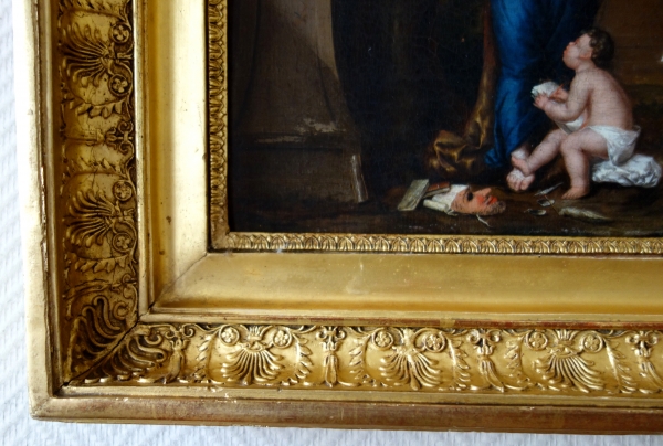 Ecole Française du début XVIIIe siècle, la muse Melpomène ou allégorie de la peinture - huile sur panneau