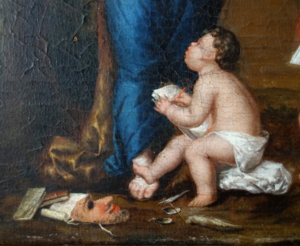 Early 18th century French school, allergory of painting, oil on panel